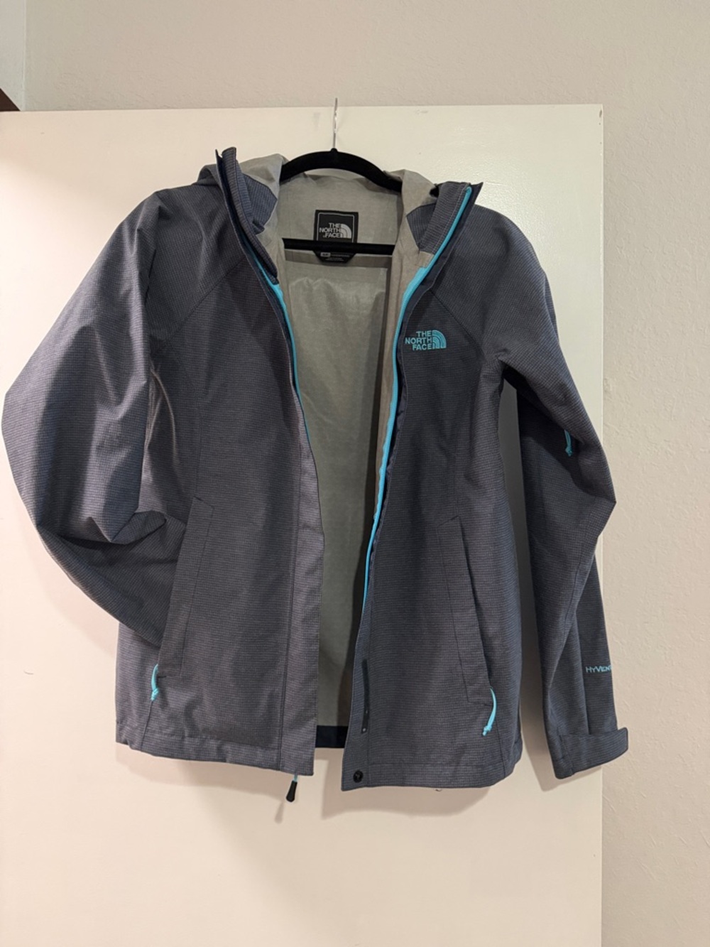 The North Face Women’s Venture Jacket  Blue Gray with Turquoise Trim